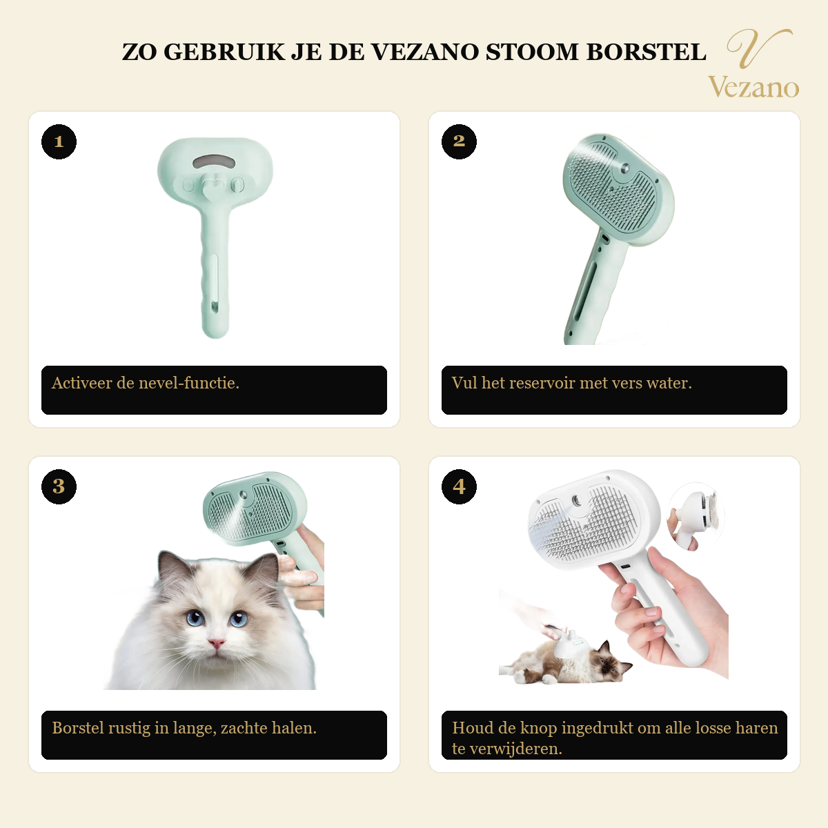 Zo gebruik je de Vezano Stoom Borstel
