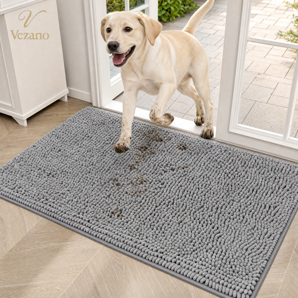 Vezano Moddermat (grijs) met hond en modderige pootjes