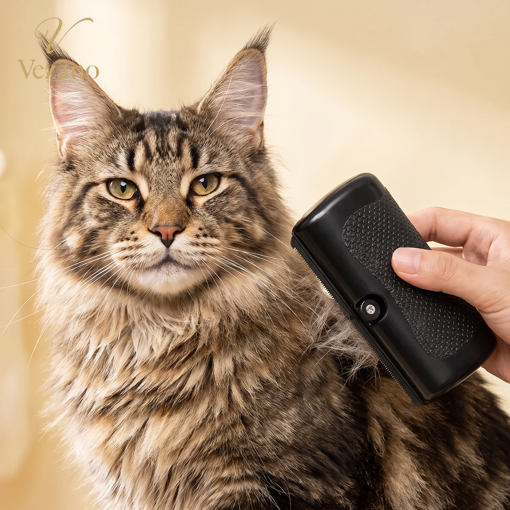 Vezano Compacte Ontharingsborstel met Maine Coon kat