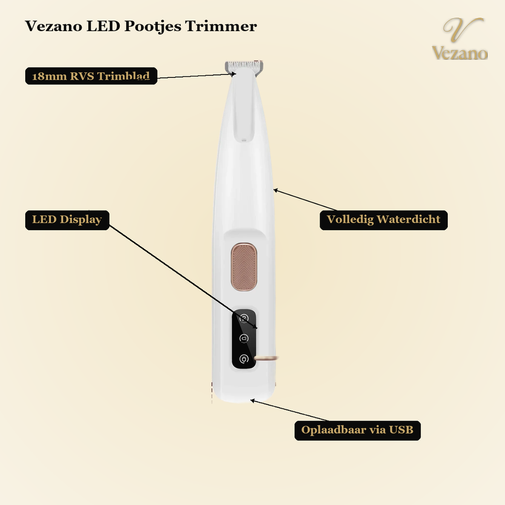 Vezano LED pootjes trimmer - kenmerken diagram